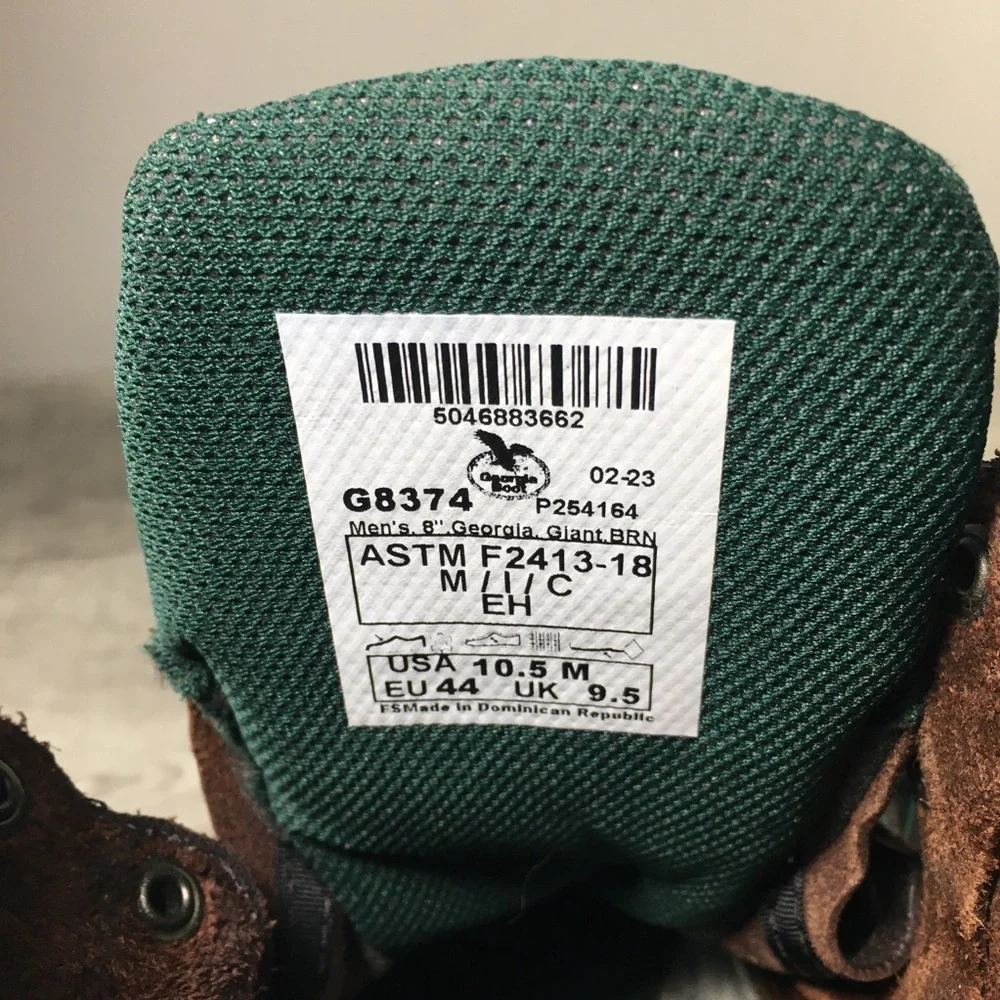 Mens Georgia Giant G8374 Work Steel Work Boots Waterproof Leather Size 10.5 M